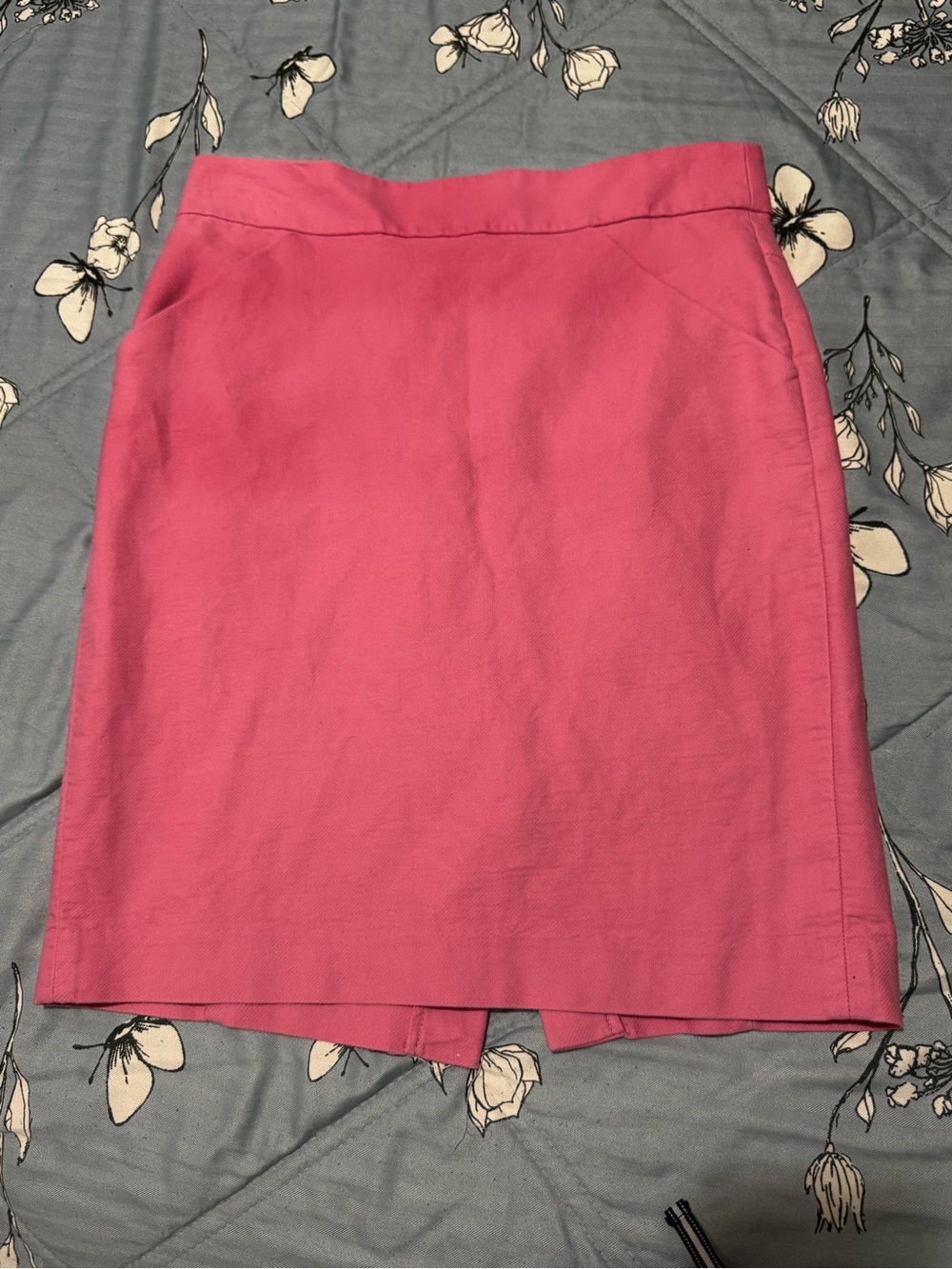J. Crew Bright Pink Cotton Pencil Skirt